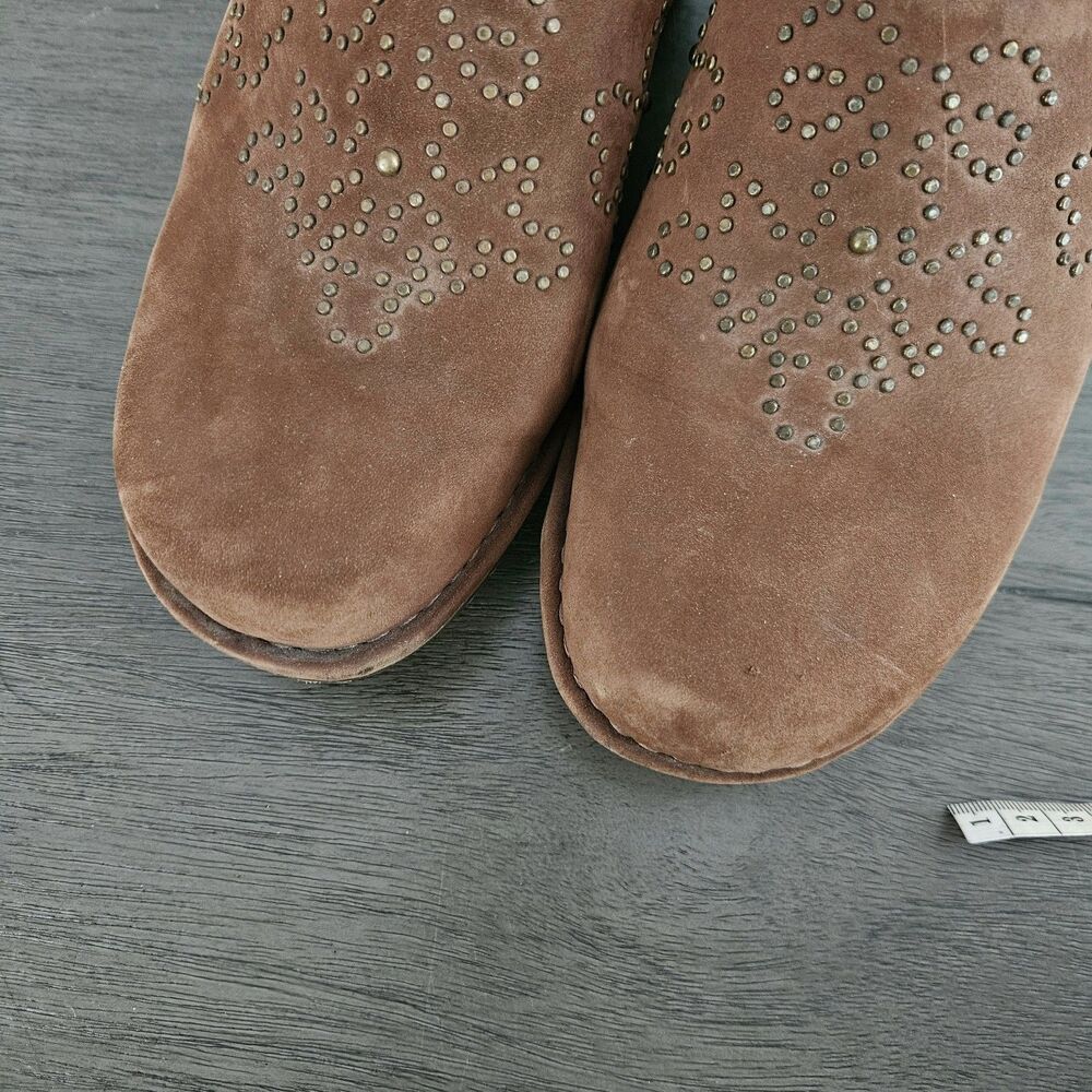 Ariat Strathmore Clogs Brown Nubuck Leather Floral Studded Mule Women's 9 - Picture 5 of 10